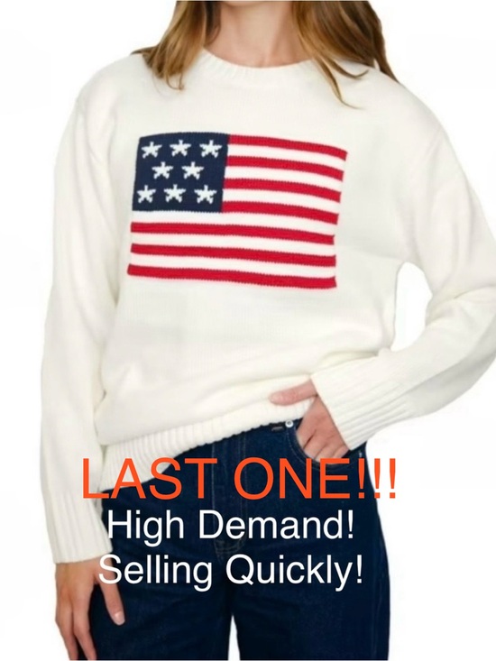 Mighty Fine Sweaters - Mighty Fine Mighty Fine Women's Americana Flag Sweater July 4th Independence Day